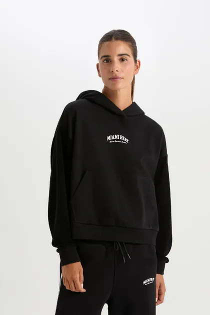 سویشرت پارچه ای ضخیم با کلاه گرم Nba Miami Fit D2359ax24au D2359AX24AU