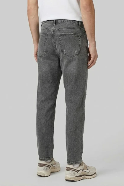 شلوار جین مام مردانه سنگ شور طوسی با کیفیت SM212