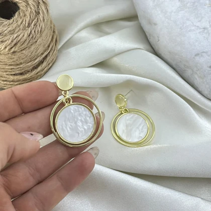 گوشواره زنانه مدل آناهیتا طرح میناکاری
