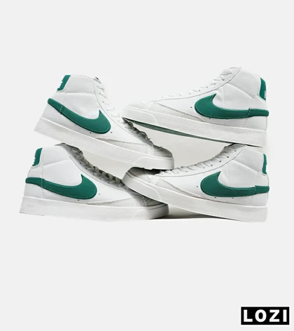 کفش کتانی ساق‌دار مردانه و زنانه سفید سبز Nike Blazer Low 77