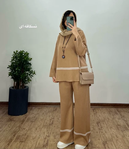 ست تونیک و شلوار بافت آتیه