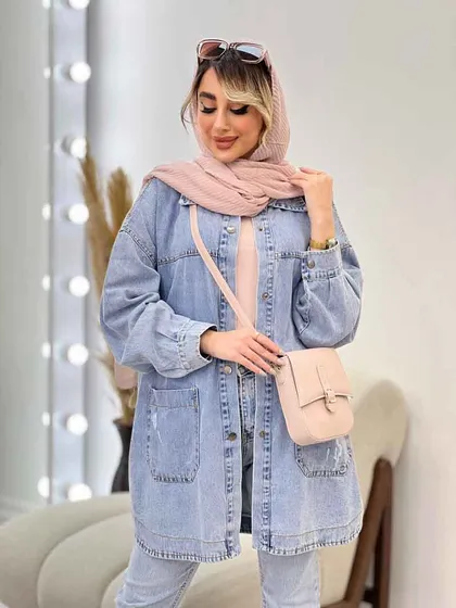 مانتو جین برش‌دار