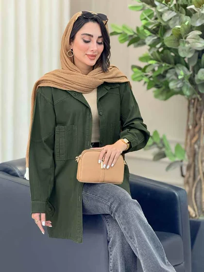مانتو بغل سه دکمه دو جیب پیله