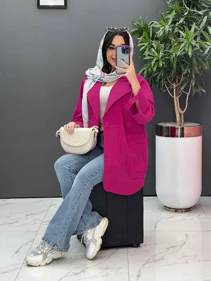 مانتو لینن آستین برش‌دار