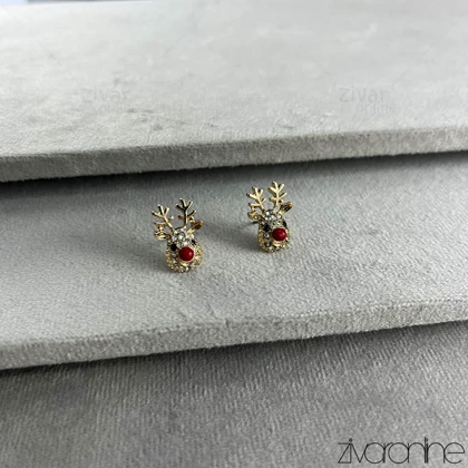 گوشواره زنانه مدل گوزن تمام نگین 20379