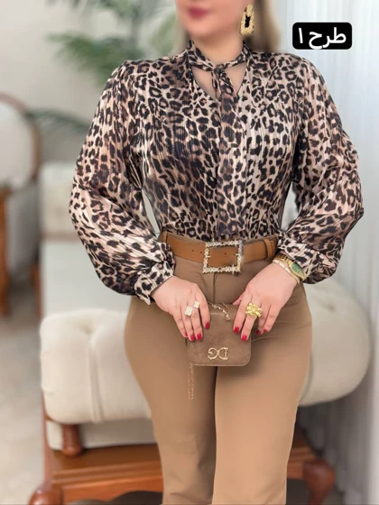 شومیز کریشه پاپیونی 2812