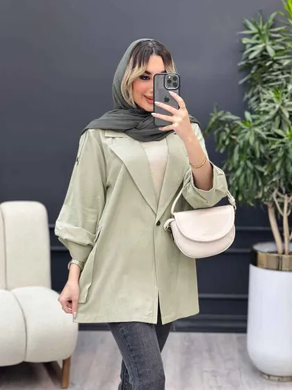 مانتو جیب پاکتی پشت دکمه