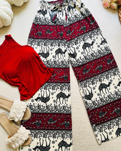 شلوار پلیسه طرح camel