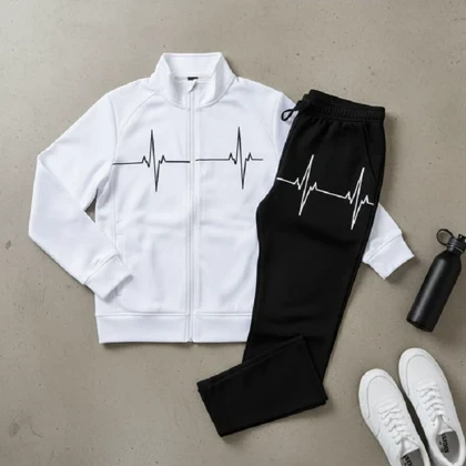 ست سویشرت شلوار مردانه سفید مدل EKO