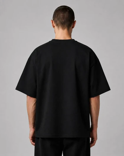 تیشرت باکسی مشکی طرح هیولای شب Dark Creature Neon Graphic Tee