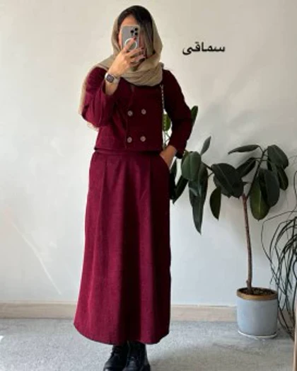 ست کت کراپ دامن پاییزی گیتا