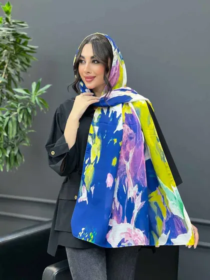 شال حریر نخ آبرنگی