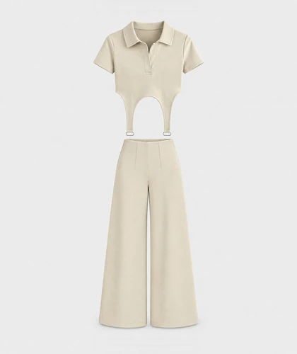 ست پولوکراپ و شلوار واید Zara236