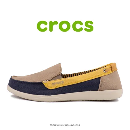 لوفر زنانه کراکس - Crocs Walu Loafer Khaki/Canary