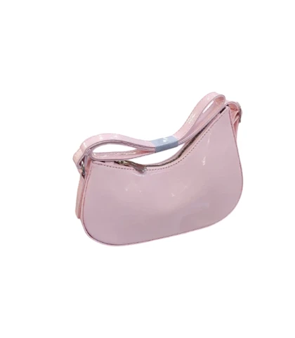 کیف زنانه نیم دایره چرم براق