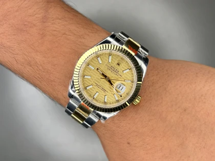 ساعت مچی رولکس دیت جاست سوئیسی بند اویستر صفحه طلایی Rolex Datejust