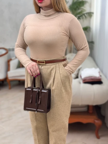 بلوز یقه اسکی راه راه 3470