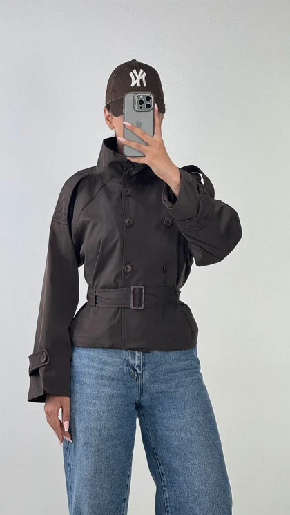 ترنچ کت کمر دار Bershka کد 600062