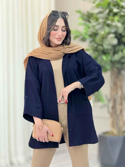 مانتو جیب برش‌دار پایین هلال
