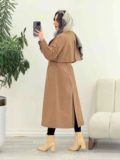 بارانی بلند ژیله دار دلناز