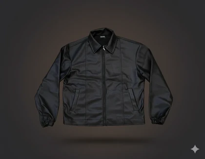 کت چرم باکسی آستین کش