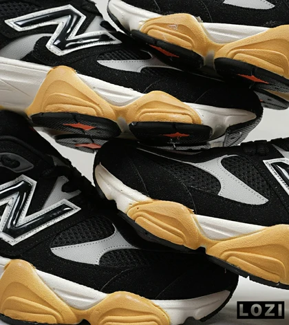 کفش کتانی مردانه و زنانه مشکی زرد NEW BALANCE 9060