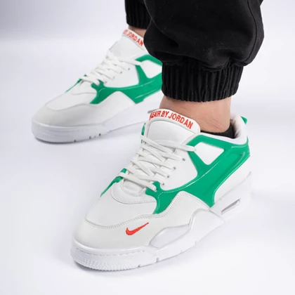 کفش کتانی اسپرت ساق‌دار مردانه رنگ سفید فسفری مدل نایک NIKE Jordan 4