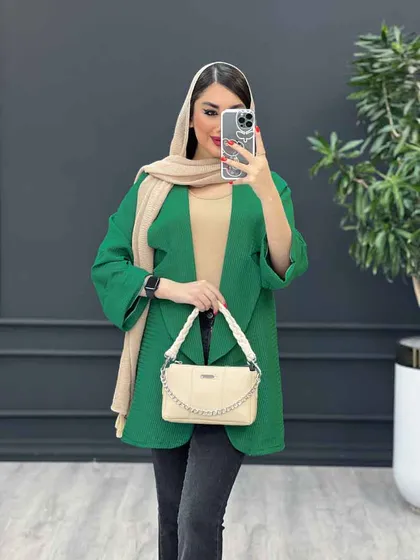 مانتو حصیری آستین برش‌دار