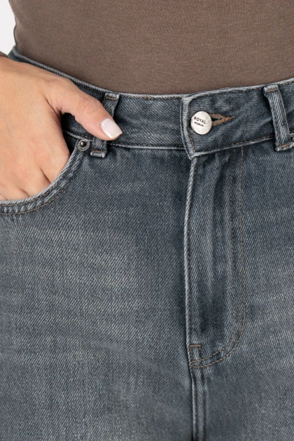 شلوار جین زنانه بگی طوسی آبی تیره رویال جک پات Royal Jackpot