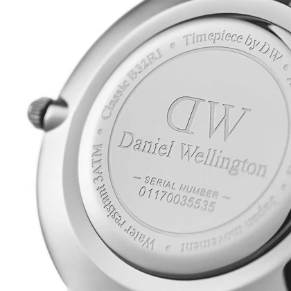 ساعت دنیل ولینگتون زنانه نقره ای مشکی بند چرم DW-4740-32-L