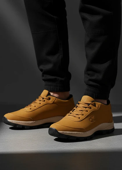 کفش مردانه عسلی CK مدل Behdad