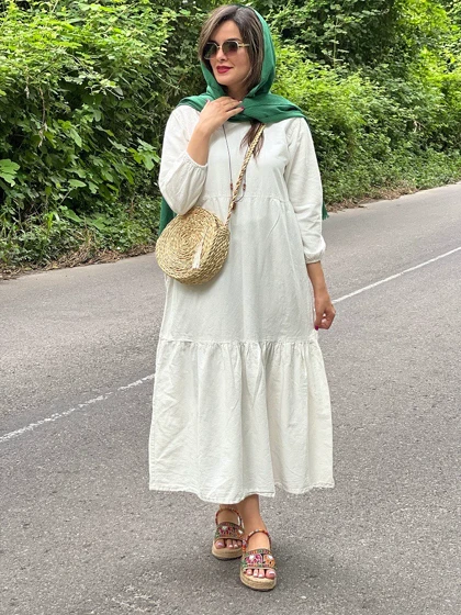 پیراهن مانتویی دریا ایراددار