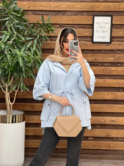 مانتو دکمه مخفی بغل جیب