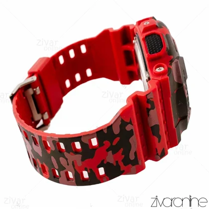 ساعت جی شاک GA-100CM مردانه دو موتوره قرمز مشکی طرح دار 102716