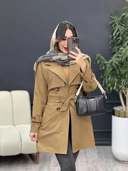 بارانی چهاردکمه برش هلالی