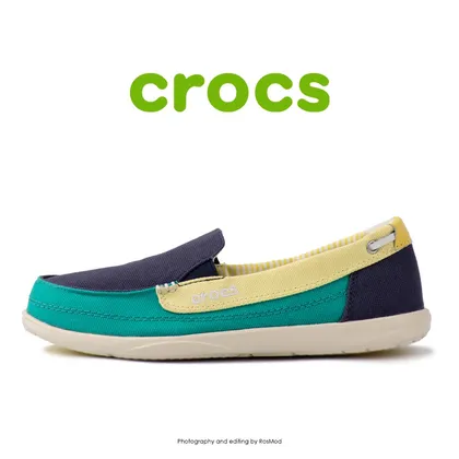 لوفر زنانه کراکس - Crocs Walu Loafer Nautical Navy/Tropical Teal