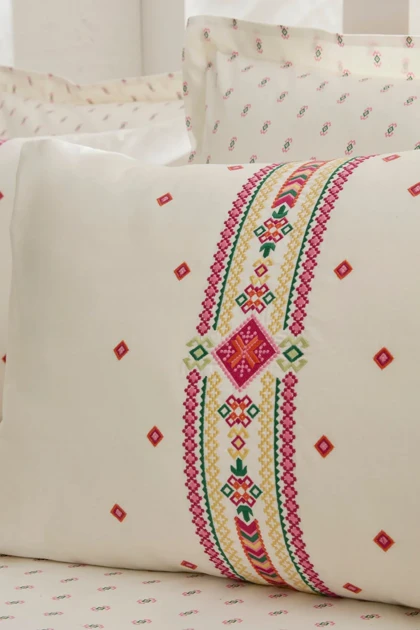 سرویس روتختی پیکه دو نفره Karaca Home مدل Elvra Nish Set پنبه - چندرنگ