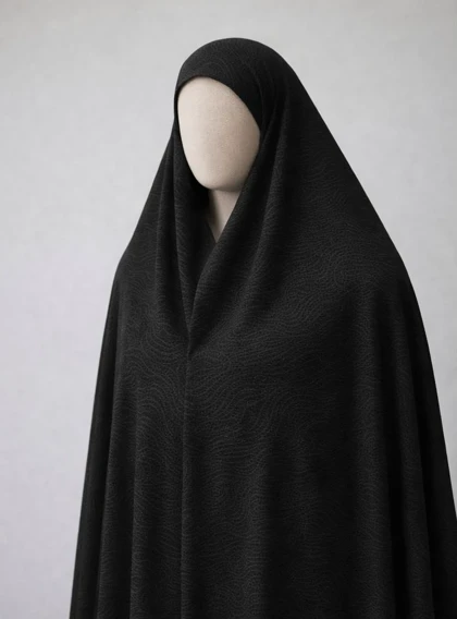 پارچه چادر مشکی طرح دار برند رولنس اصل کره ای کد 114