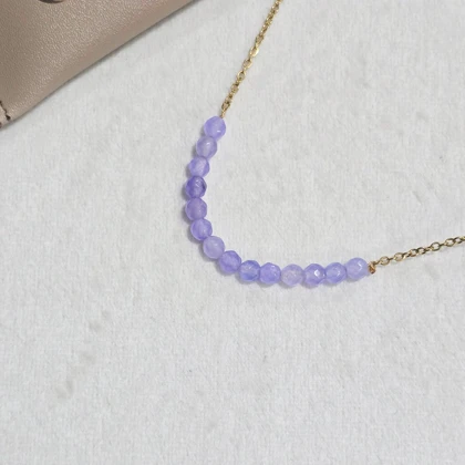 دستبند و گردنبند سنگ آمیتیست قلبی و تراش کریستالی