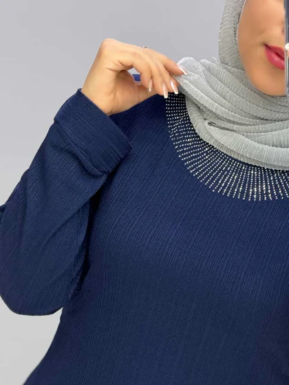 تونیک یقه گرد کریشه سیلان کد 9352598