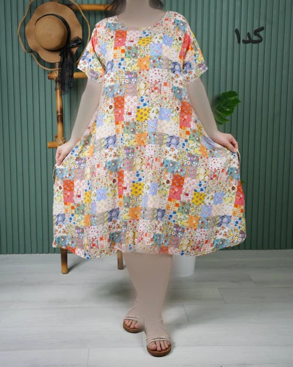 پیراهن نخی لامبادا O7466