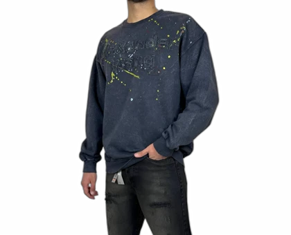 دورس مردانه ذغالی سنگ شور با چاپ گلدوزی برجسته