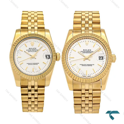 ساعت ست رولکس طلایی صفحه سفید خطی Rolex-6638-S