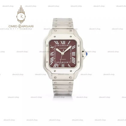 ساعت مچی کارتیه د سانتوس موتور اتوماتیک صفحه قرمز Cartier