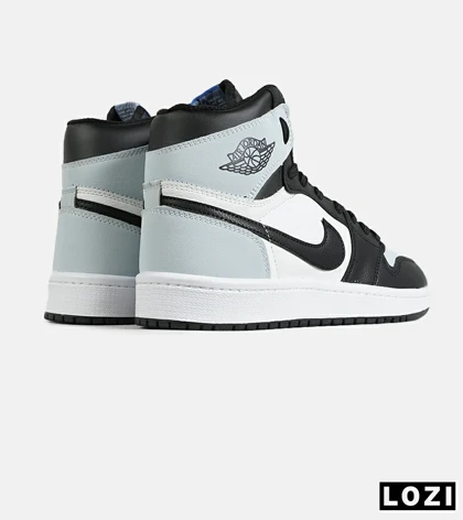 کفش کتانی ساق‌دار مردانه و زنانه مشکی آبی سفید NIKE jordan 1 مدل 7712