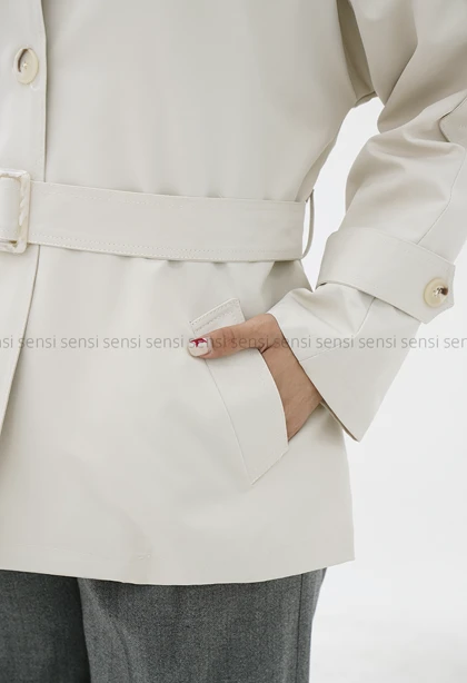 بارانی زنانه یقه ایستاده آستر دار کد1006753