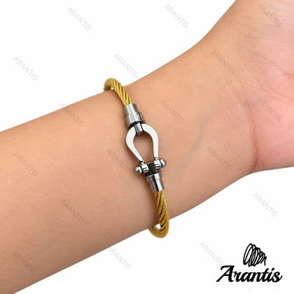دستبند امگا زنانه سیلور طلایی مدل w-10846