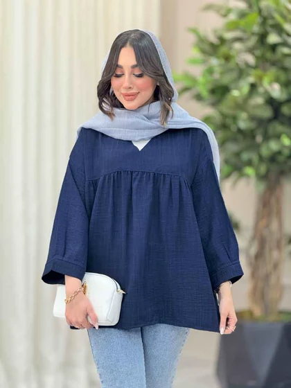 مانتو جلو بسته چین‌دار