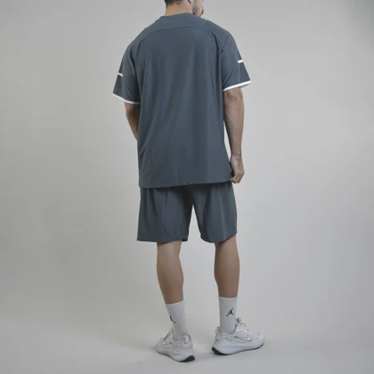 ست تیشرت و شلوارک اسپرت نایک مدل DS-4H0828 طوسی تیره