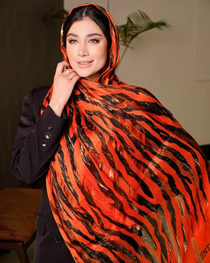 شال ابریشم میله ای زبرا 20623